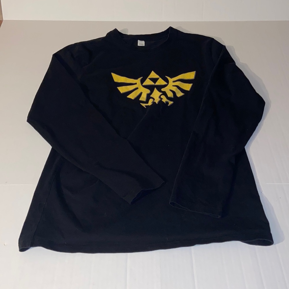 RE Sport Legend Of Zelda Black And Yellow Long Sleeve Graphic Tee Shirt